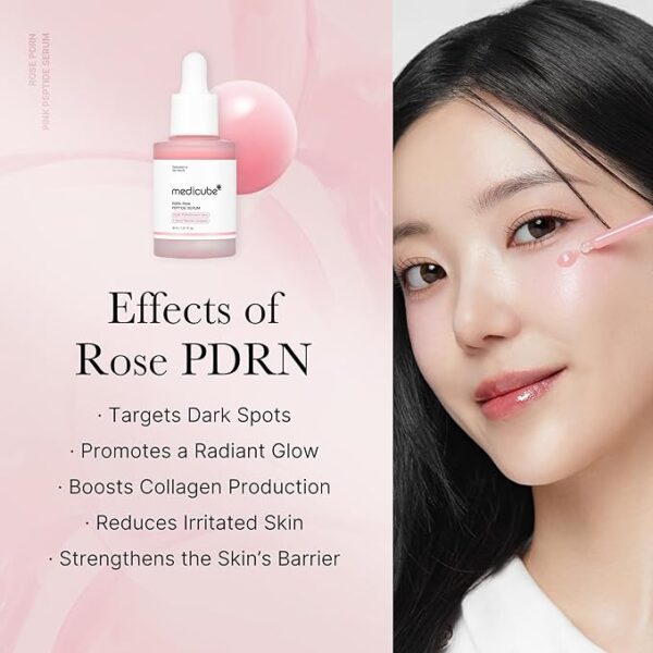 medicube PDRN Pink Peptide Serum, Pink glow serum, 1.01 fl.oz. | Peptide, Niacinamide, Hydrating & Moisturizing & Firming, Uneven Skin Tone - Image 4