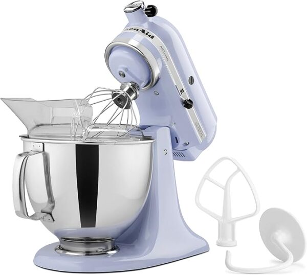 KitchenAid Artisan Series 5 Quart Tilt Head Stand Mixer with Pouring Shield KSM150PS, Lavender Cream - Image 2