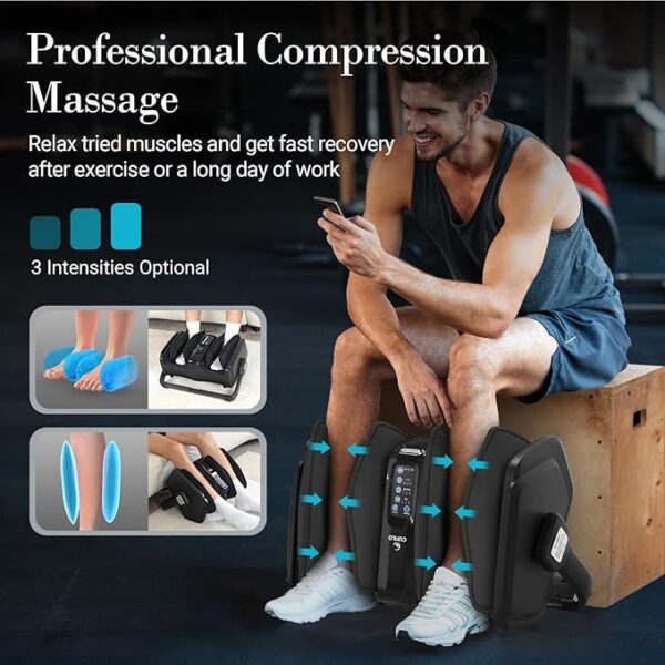 Foot Massager with Heat, FSA HSA Eligible Shiatsu Foot Calf Massager with Remote, Multi-Level Compression Deep Kneading Feet Massage Machine for Neuropathy, Plantar Fasciitis, Circulation - Image 3
