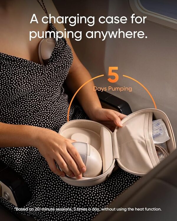 eufy Security Wearable Breast Pump S1 Pro, Electric Hands-Free Breast Pump with Heating Tech, Portable Charging Case, App-Controlled Smart Rhythm, Hospital-Grade Suction, Leak-Proof & Ultra-Quiet - Image 3