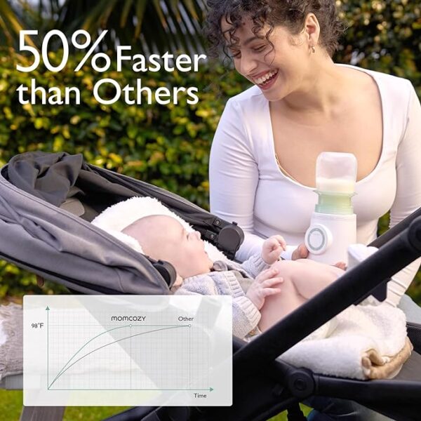 Momcozy Portable Bottle Warmer for Travel, Double Leak-Proof Travel Bottle Warmer with Fast Heating, Safety Material Baby Bottle Warmer for Dr. Brown, Philips Avent, Medela, Tommee Tippee, Comotomo - Image 2