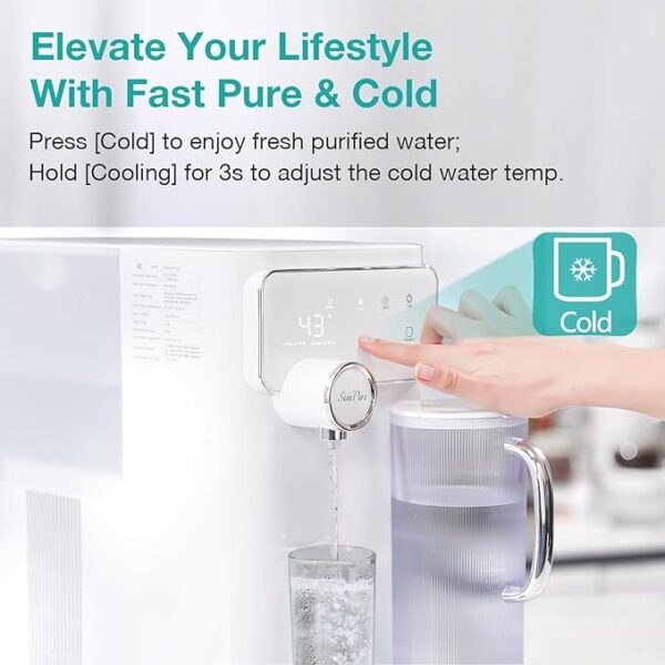 SimPure Y10C UV Cold Water Reverse Osmosis Water Filter Countertop, RO Water Filtration System 7 Stage Filtration, Portable Pitcher, NO-Installation - Image 4