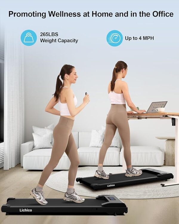 Walking Pad Under Desk Treadmill, Portable Small Treadmills for Home and Office, 2.5HP Super Quiet Brushless Motorized Walking Jogging Running Machine with Remote Control - Image 6