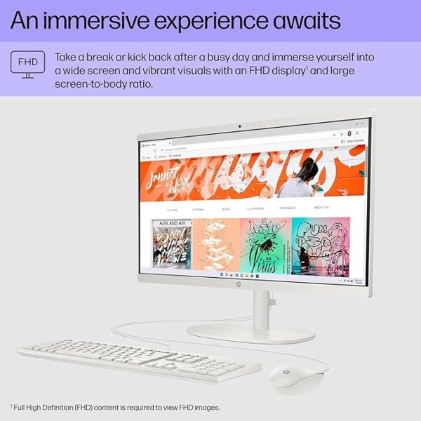 HP 22" All-in-One Desktop PC • The New Version and Look • 12 Month Microsoft Office • 40GB RAM • 1TB Storage (512GB SSD and 512GB External) • FHD Display • Intel Celeron Processor • Windows 11 Home - Image 6
