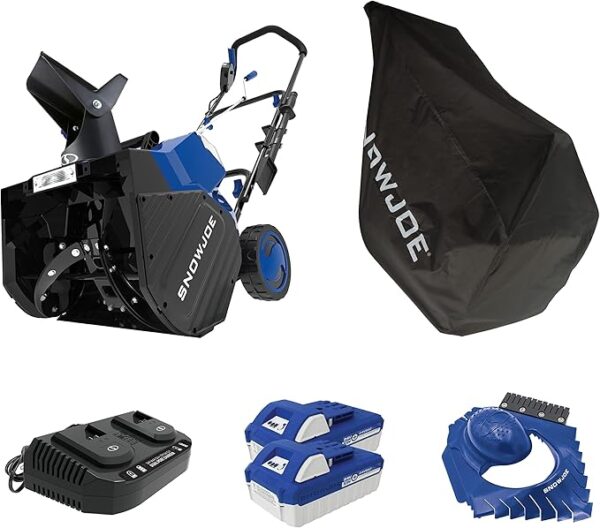 Snow Joe 24V Cordless Snow Blower w/ 18" Clearing, Batteries, Charger, Cover & Ice Scraper