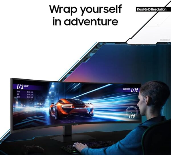SAMSUNG 49" Odyssey G9 (G95C) Series DQHD 1000R Curved Gaming Monitor, 240Hz, 1ms(GtG), DisplayHDR 1000, AMD FreeSync Premium Pro, Eye Saver Mode, Auto Source Switch+, LS49CG950ENXZA, 2024 - Image 4