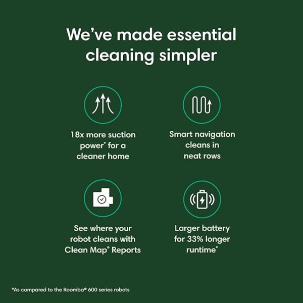 iRobot Roomba Vac Robot Vacuum (Q0120) - Easy to use, Power-Lifting Suction, Multi-Surface Cleaning, Smart Navigation Cleans in Neat Rows, Self-Charging, Alexa - Image 6