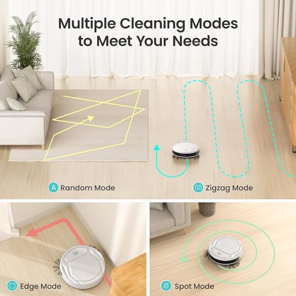 Lefant Robot Vacuum Cleaner, Strong Suction, 120 Mins Runtime, Slim, Low Noise, Automatic Self-Charging, Wi-Fi/App/Alexa Control, Ideal for Pet Hair Hard Floor and Daily Cleaning, M210 - Image 6
