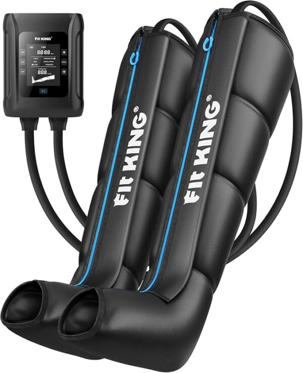 FIT KING Professional Air Compression Leg Recovery System, Cordless Rechargeable Leg Compression Massager Recovery Boots, Fast Recovery & Improved Circulation for Athletes, FSA HSA Approved (Medium)