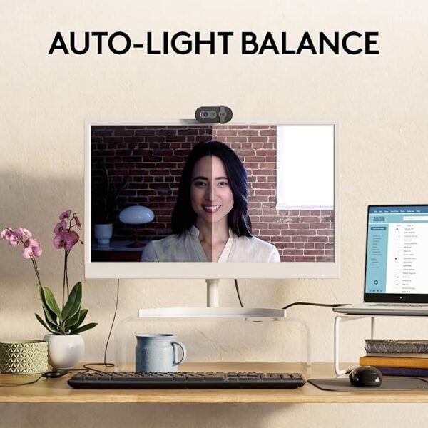 Logitech Brio 101 Full HD 1080p Webcam Made for Meetings and Works for Streaming — Auto-Light Balance, Built-in Mic, Privacy Shutter, USB-A, for Microsoft Teams, Google Meet, Zoom, and More - Black - Image 3
