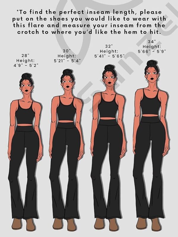 Sunzel Womens Flare Leggings No Front Seam Flare Yoga Pants with Tummy Control Crossover High Waist and Wide Leg - Image 4