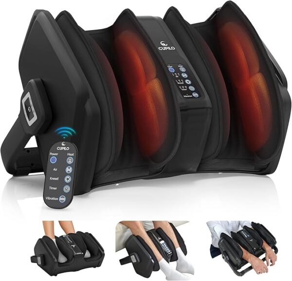 Foot Massager with Heat, FSA HSA Eligible Shiatsu Foot Calf Massager with Remote, Multi-Level Compression Deep Kneading Feet Massage Machine for Neuropathy, Plantar Fasciitis, Circulation