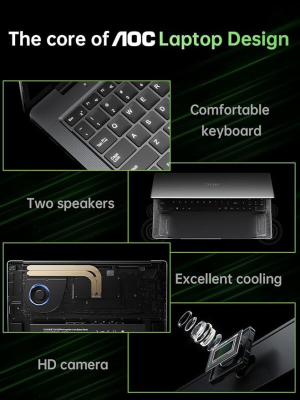 Gaming Laptop with AMD Ryzen 7 5700U Processor(8C/16T, Up to 4.5GHz), 16.1“ FHD Display Laptop Computer with Backlit Keyboard, 16GB RAM 512GB SSD, WiFi 6, HDMI 1.4, USB3.2, Type-C, 53Wh Battery - Image 6