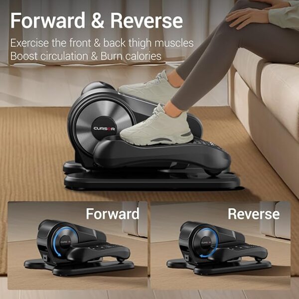 Under Desk Elliptical Machine, Electric Seated Pedal Exerciser, Mini Ellipse Leg Exerciser with Remoter, 12 Level Speeds, Forward & Reverse Direction, Manual & Auto Mode for Home Office - Image 4
