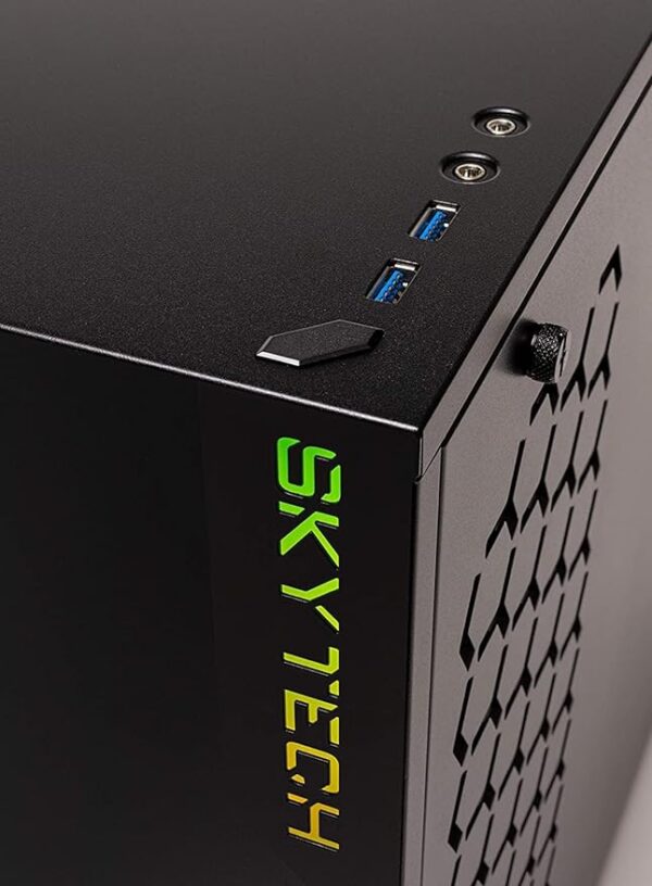 Skytech Gaming Azure Gaming PC Desktop – Intel Core i3 10105F 3.7 GHz, NVIDIA GTX 1650, 500GB NVME SSD, 16GB DDR4 RAM 3200, 650W Gold PSU, 11AC Wi-Fi, Windows 11 Home 64-bit,Black - Image 2
