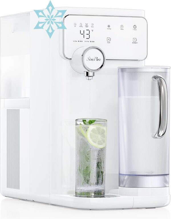 SimPure Y10C UV Cold Water Reverse Osmosis Water Filter Countertop, RO Water Filtration System 7 Stage Filtration, Portable Pitcher, NO-Installation