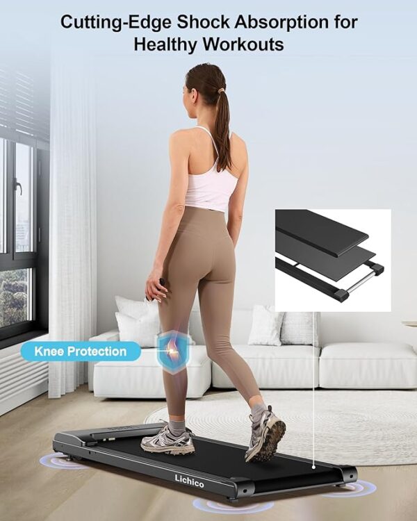 Walking Pad Under Desk Treadmill, Portable Small Treadmills for Home and Office, 2.5HP Super Quiet Brushless Motorized Walking Jogging Running Machine with Remote Control - Image 2