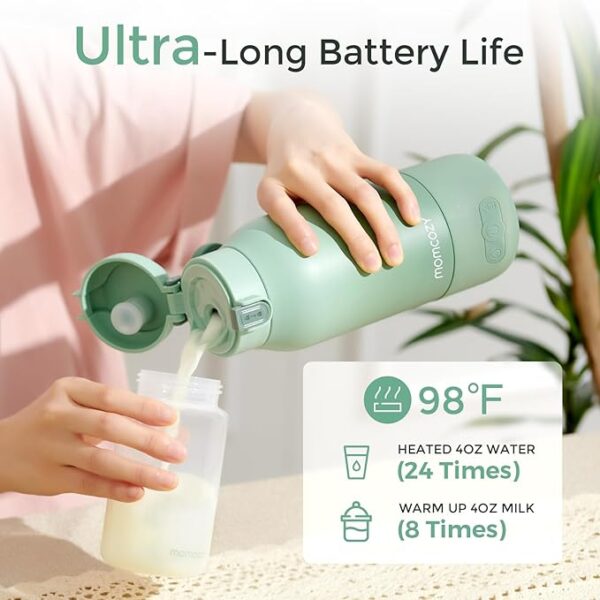 Momcozy Portable Milk Warmer for Travel – Dual Heating Modes for Breast Milk & Water, Portable Bottle Warmer with Fast Heating & Long Battery Life, 17 Ounces Large Capacity to Meet Your All-Day Needs - Image 5