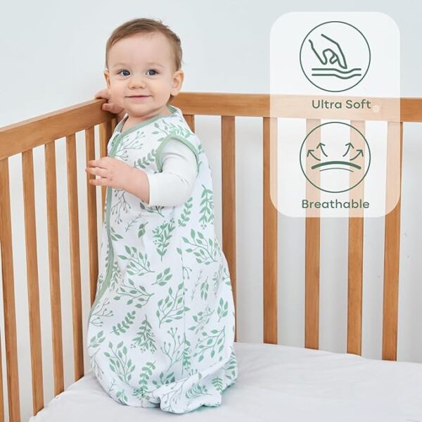 Yoofoss Baby Sleep Sack 0-6 Months Wearable Blanket for Babies 100% Cotton 2-Way Zipper TOG 0.5 Toddler Sleeping Sack 3 Pack, Sleep Sacks - Image 4