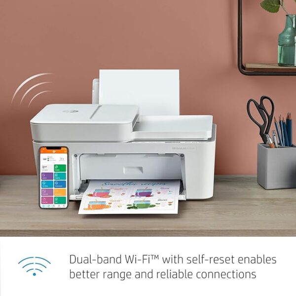HP DeskJet 4155e Wireless Color Inkjet Printer, Print, scan, copy, Easy setup, Mobile printing, Best-for home, 3 months of Instant Ink included,white - Image 4
