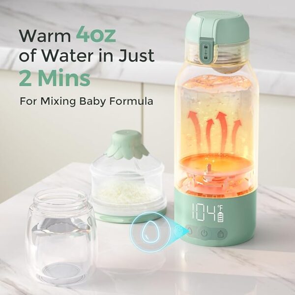 Momcozy Portable Milk Warmer for Travel – Dual Heating Modes for Breast Milk & Water, Portable Bottle Warmer with Fast Heating & Long Battery Life, 17 Ounces Large Capacity to Meet Your All-Day Needs - Image 4