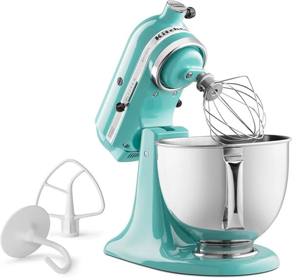 KitchenAid Artisan Series 5 Quart Tilt Head Stand Mixer with Pouring Shield KSM150PS, Removable bowl, Aqua Sky - Image 4
