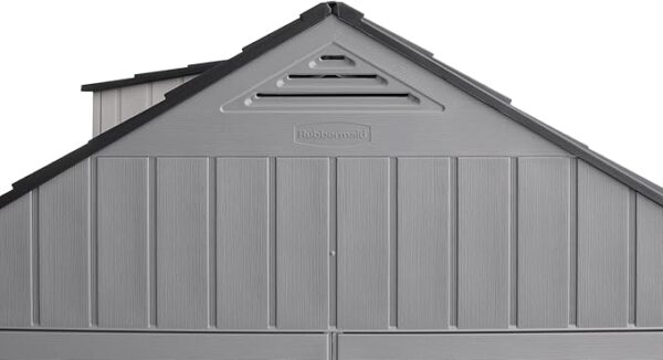 Rubbermaid Extra Large Resin Outdoor Storage Shed With Floor (7 x 10 Ft.), Weather Resistant, Brown, Organization for Home/Lawn Mower/Backyard Equipment/Bike Storage/Pool Supplies - Image 5