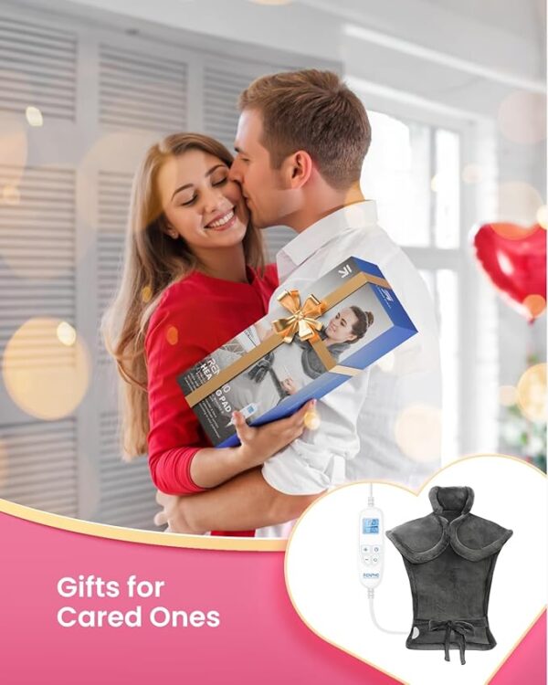 RENPHO Heating Pad for Back Pain Relief, Valentines Day Gifts for Her Him, Birthday Gifts for Women Men Mom, FSA HSA Eligible, Neck and Shoulder Heat Pad, Fast Heating, 24"x33", ETL Certified, Gray - Image 4