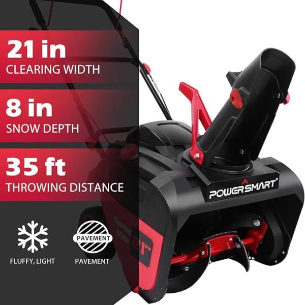 PowerSmart Snow Blower Gas Powered 21-Inch Single-Stage 212cc Engine with Recoil Start, Compact Lightweight Design - Image 2