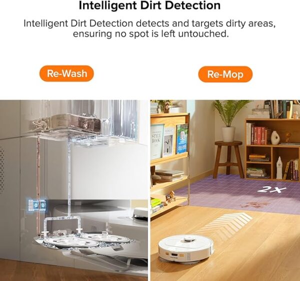 roborock Qrevo Pro Robot Vacuum and Mop with FlexiArm Design Edge Mopping, Dynamic Hot Water Mop Washing and Auto Mop Drying, Intelligent Dirt Detection, 7,000 Pa Suction, Ideal for Carpets - Image 3