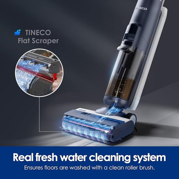 Tineco Floor ONE S5 Smart Cordless Wet Dry Vacuum Cleaner and Mop for Hard Floors, Digital Display, Long Run Time, Great for Sticky Messes and Pet Hair, Space-Saving Design, Blue - Image 6