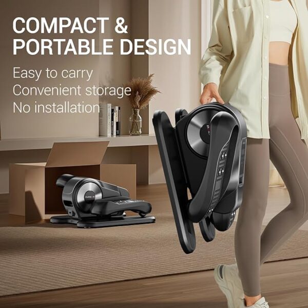 Under Desk Elliptical Machine, Electric Seated Pedal Exerciser, Mini Ellipse Leg Exerciser with Remoter, 12 Level Speeds, Forward & Reverse Direction, Manual & Auto Mode for Home Office - Image 3