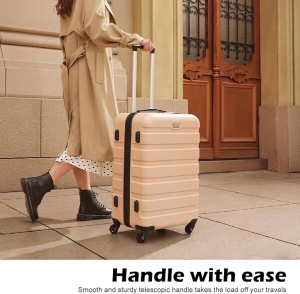 Coolife Luggage 3 Piece Set Suitcase Spinner Hardshell Lightweight TSA Lock (champagne new, 3 piece set(20in24in28in) - Image 4