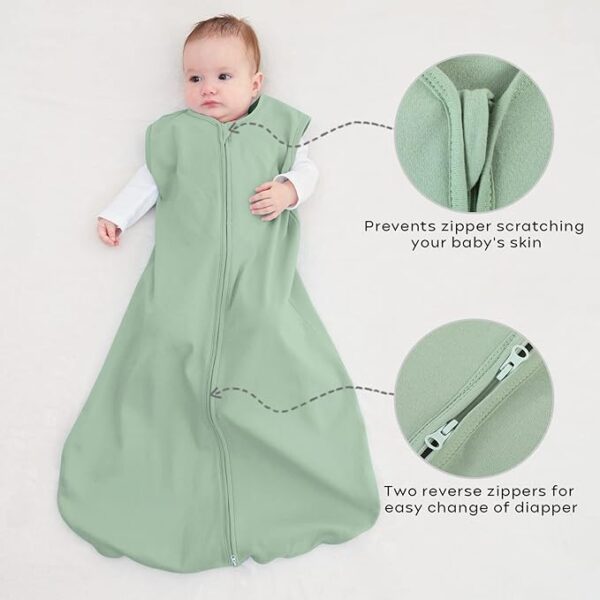 Yoofoss Baby Sleep Sack 0-6 Months Wearable Blanket for Babies 100% Cotton 2-Way Zipper TOG 0.5 Toddler Sleeping Sack 3 Pack, Sleep Sacks - Image 6