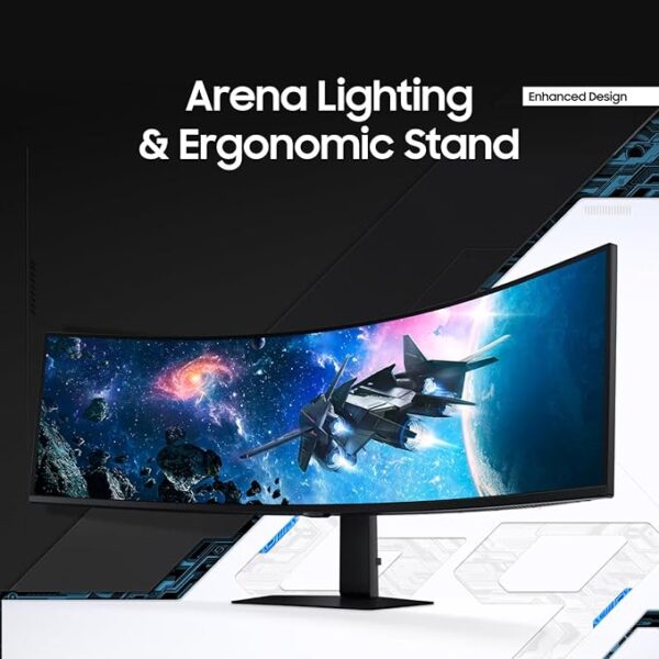 SAMSUNG 49" Odyssey G9 (G95C) Series DQHD 1000R Curved Gaming Monitor, 240Hz, 1ms(GtG), DisplayHDR 1000, AMD FreeSync Premium Pro, Eye Saver Mode, Auto Source Switch+, LS49CG950ENXZA, 2024 - Image 3