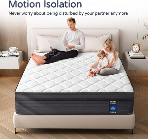 King Size Mattress 14 Inch - Upgrade Strengthen, Memory Foam Hybrid Mattress with Motion Isolation and Pressure Relief, Strong Edge Support, Pocket Spring King Size Mattress in a Box, Medium - Image 2