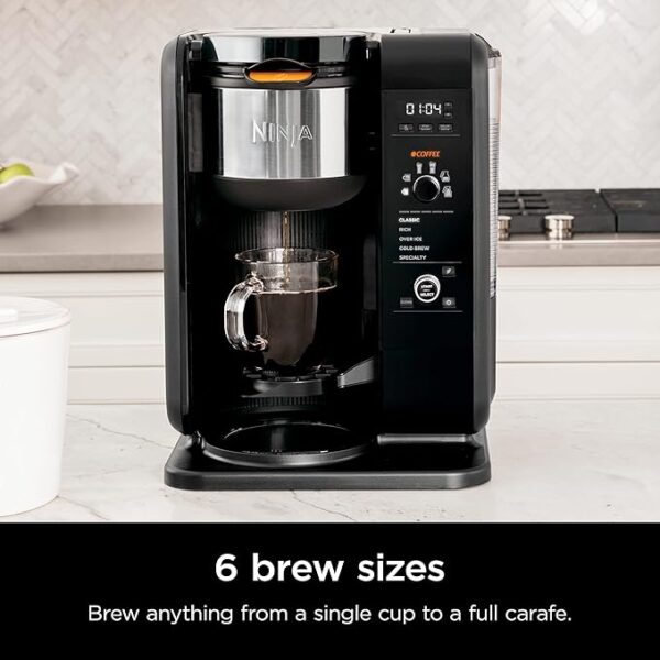 Ninja Hot and Cold Brewed System, Tea & Coffee Maker, with Auto-iQ, 6 Sizes, 5 Styles, 5 Tea Settings, 50 oz Thermal Carafe, Frother, Coffee & Tea Baskets, Dishwasher Safe Parts, Black, CP307 - Image 2