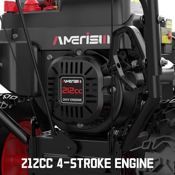 24-Inch 212cc Two-Stage Snow Blower Gas Powered with Electric Start, Self-Propelled Drive, LED Headlight, 13" Snow Tires - Image 3