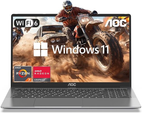 Gaming Laptop with AMD Ryzen 7 5700U Processor(8C/16T, Up to 4.5GHz), 16.1“ FHD Display Laptop Computer with Backlit Keyboard, 16GB RAM 512GB SSD, WiFi 6, HDMI 1.4, USB3.2, Type-C, 53Wh Battery