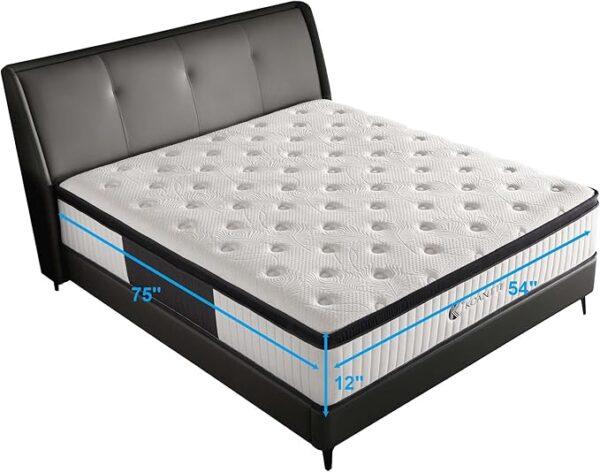 Full Size Mattress, 12 Inch Hybrid Full Mattress in a Box with Memory Foam & Individual Pocket Spring for Edge Support, Pressure Relief, Medium Firm,CertiPUR-US. - Image 2