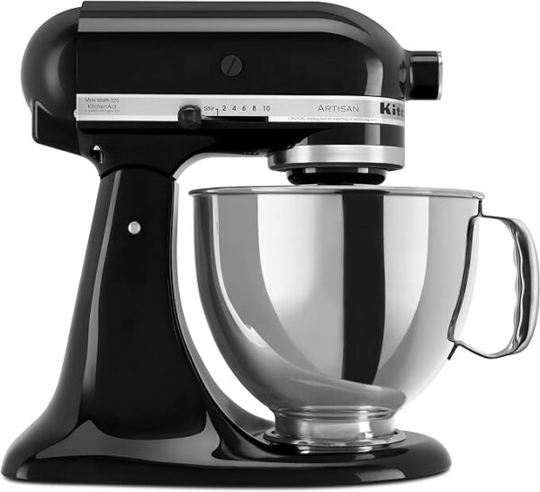 KitchenAid Artisan Series 5 Quart Tilt Head Stand Mixer with Pouring Shield KSM150PS, Onyx Black