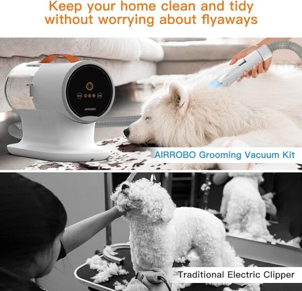 AIRROBO Dog Grooming Vacuum, Dog Grooming Kit,12000Pa Strong Pet Grooming Vacuum for Dogs, 2L Large Capacity Dog Vacuum for Shedding Grooming Hair, Dog Hair Vacuum, 5 Pet Grooming Tools, Quiet,PG100 - Image 3