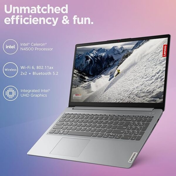 Lenovo IdeaPad 1 Student Laptop Computer, 15.6" FHD Display, Intel Dual Core Processor, 32GB DDR4 RAM, 1TB PCIe SSD, WiFi 6, Bluetooth 5.2, Type-C, Cloud Grey, Windows 11 Pro, Tichang - Image 2