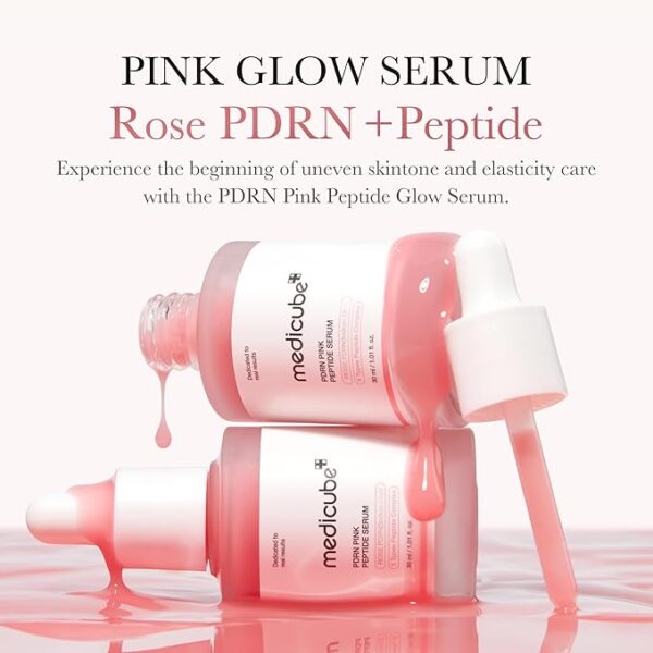 medicube PDRN Pink Peptide Serum, Pink glow serum, 1.01 fl.oz. | Peptide, Niacinamide, Hydrating & Moisturizing & Firming, Uneven Skin Tone - Image 5