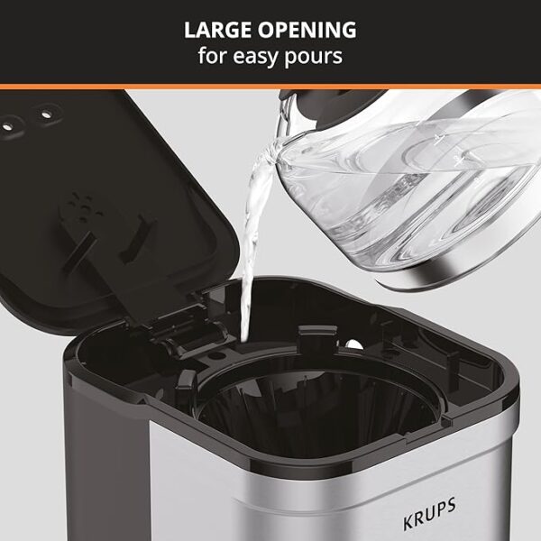 KRUPS Simply Brew Compact 5 Cup Coffee Maker: Stainless Steel Design, Pause & Brew Function, Keep Warm Feature, Reusable Filter, and Drip-Free Carafe for Effortless Morning Brew and Easy Cleaning - Image 3