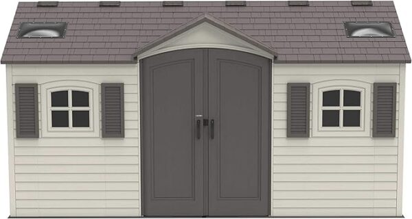Lifetime 60079 Outdoor Storage Dual Entry Shed, 15 x 8 ft, Desert Sand - Image 2