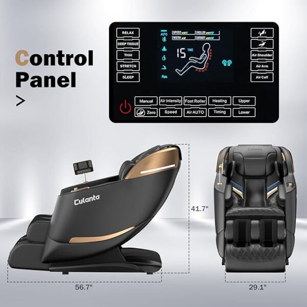 Massage Chair Full Body, Zero Gravity SL-Track Shiatsu Massage Recliner Chair with Body Scan, Airbags, Foot Rollers, Deep Yoga Stretch, Heating (U1-Black) - Image 3