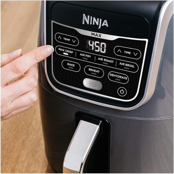 Ninja AF161 Max XL Air Fryer that Cooks, Crisps, Roasts, Bakes, Reheats and Dehydrates, with 5.5 Quart Capacity, and a High Gloss Finish, Grey - Image 3