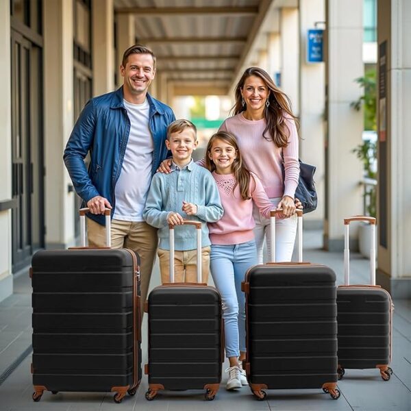 Coolife Luggage 4 Piece Set Suitcase Spinner Hardshell Lightweight TSA Lock - Image 2