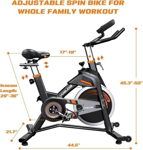 YOSUDA Light Commercial Exercise Bike for Home Magnetic Exercise Bike Stationary 350LB Capacity, Exercise Bike with Bluetooth, Indoor Cycling Bike with Tablet Mount & Comfortable Seat Cushion - Image 4